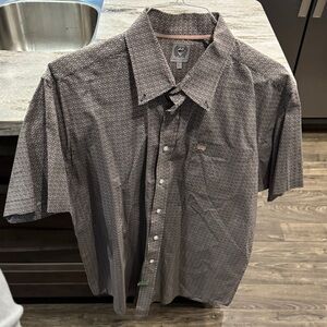 Cinch Men's Shirt with Geometric Pattern - Black, White, and Tan